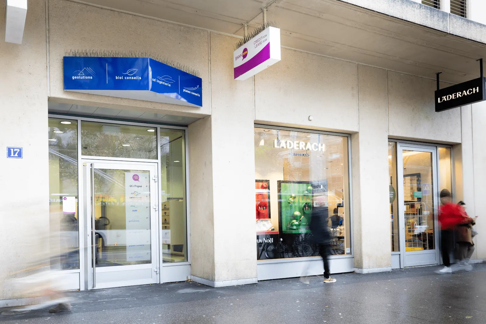 Agência BANK-now Lausanne – entrada do ponto de atendimento
