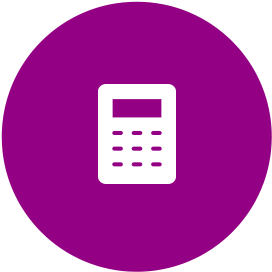 Magenta icon of a calculator